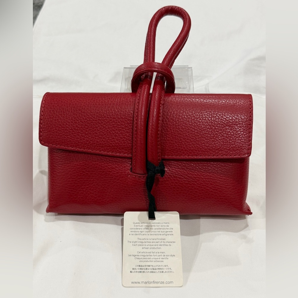 Marlon Firenze Red Leather Crossbody Bag - Picture 7 of 14